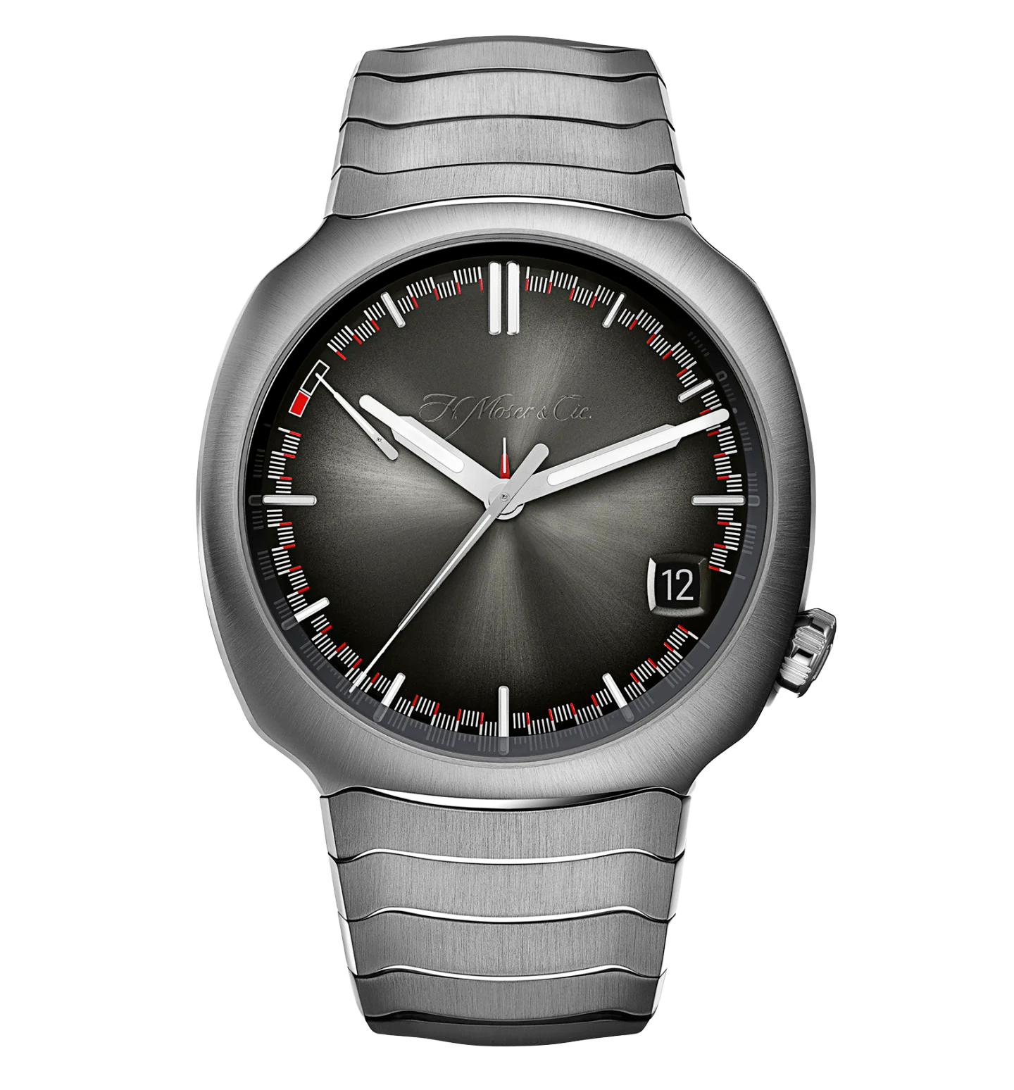 H. Moser & Cie. Streamliner Perpetual Calendar 42mm Watch with Stainless Steel Bracelet